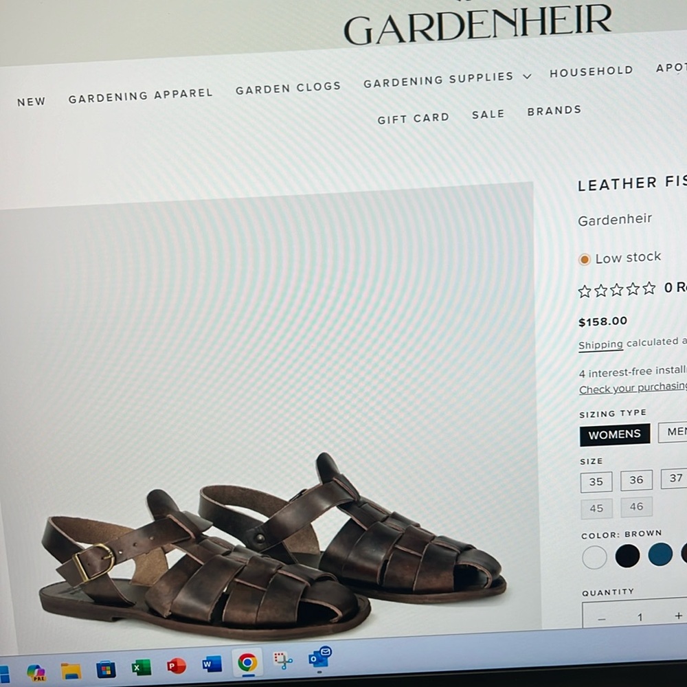 Gardenheir Leather Fisherman Sandals in Brown